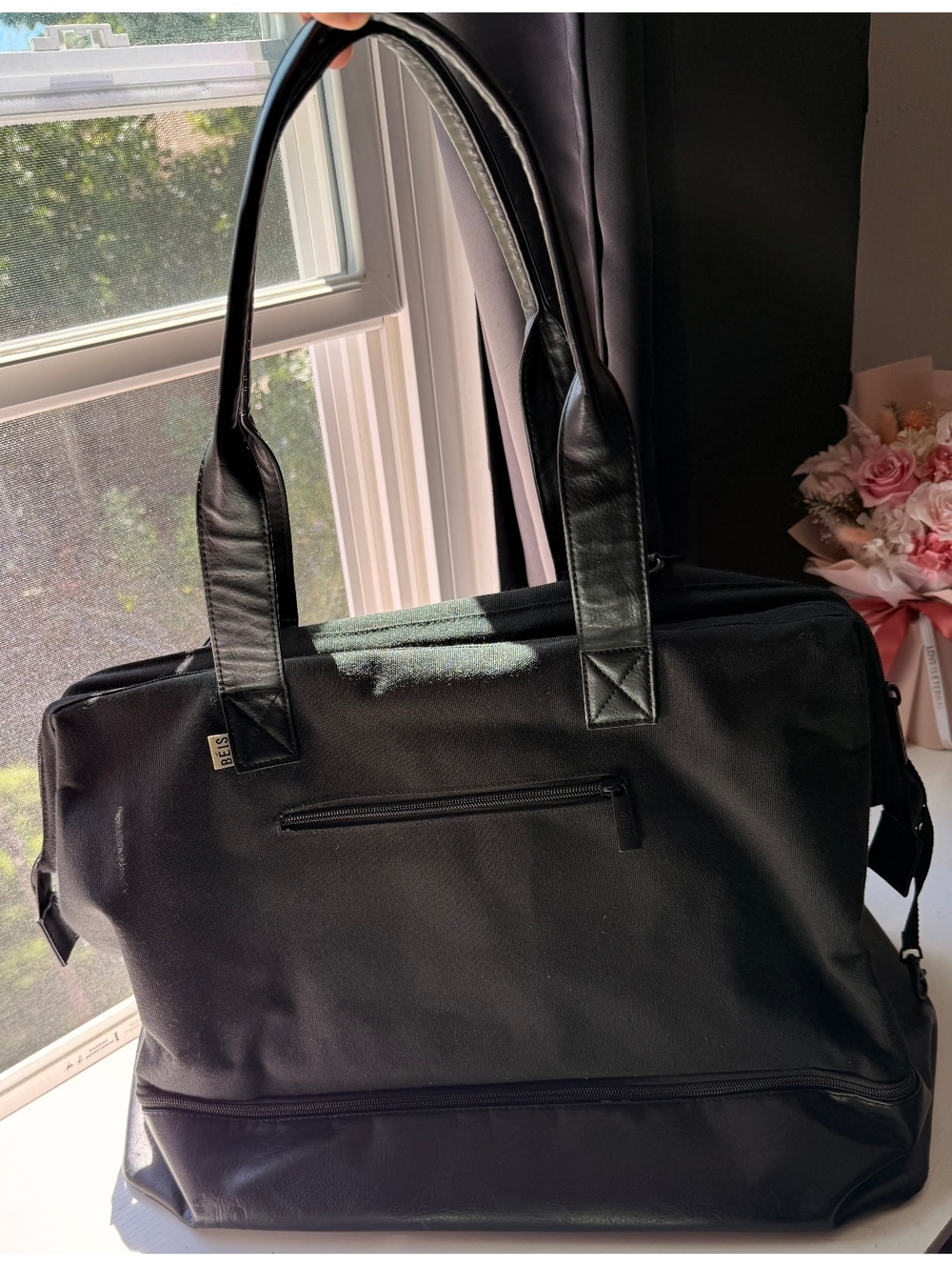 BÉIS OG Original Weekender Bag Black Travel Duffel Shoe Compartment